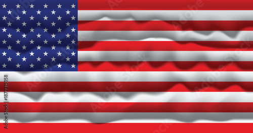 USA national flag with realistic fabric ripple texture and patriotic colors