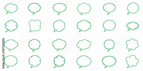 Though bubble speach bubble set outline cloud bubble message thinking bubbleSpeech bubble collection. Set of speech bubble. Speech bubble comic symbol. .
