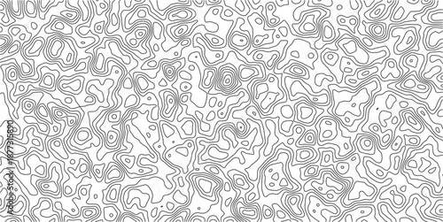 Intricate Grey Contour Map Style Abstract Pattern