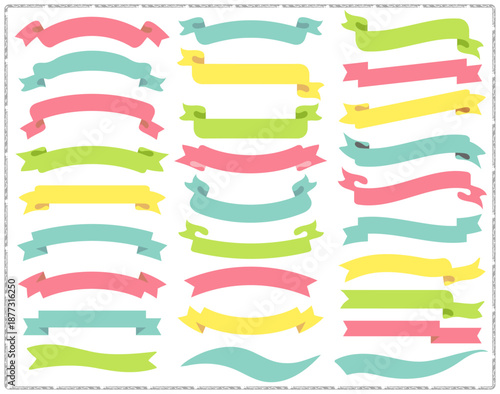 リボンの素材イラストセット