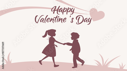 Happy Valentine's Day couple holding hands in love