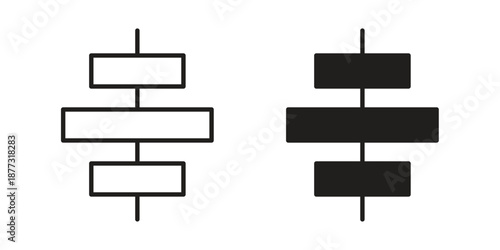 Align center icons on white background - editable stroke vector illustration for web and mobile