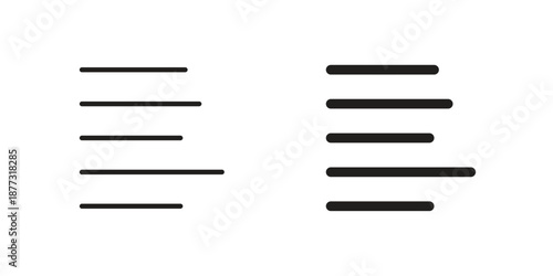 Align left icons on white background - editable stroke vector illustration for web and mobile