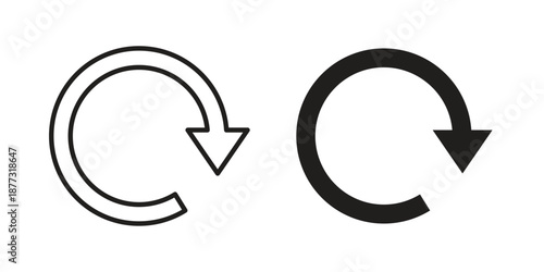 Arrows repeat icons on white background - editable stroke vector illustration for web and mobile