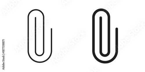 Attachment clip icons on white background - editable stroke vector illustration for web and mobile