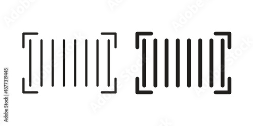 Barcode read icons on white background - editable stroke vector illustration for web and mobile
