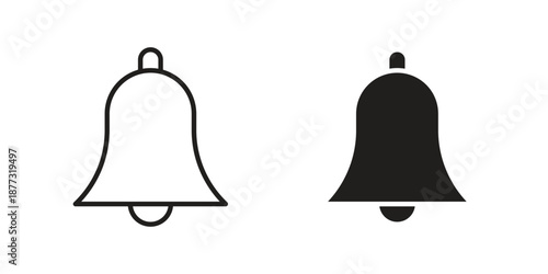 Bell icons on white background - editable stroke vector illustration for web and mobile