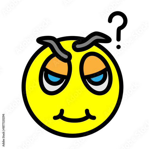 Confused Face Vector Flat Icon Design