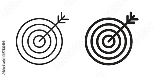 Bullseye icons on white background - editable stroke vector illustration for web and mobile