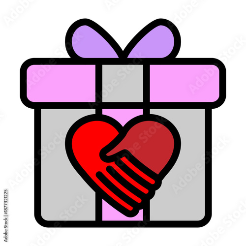 Loyalty Gift Vector Flat Icon Design