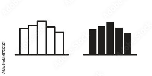 Chart histogram icons on white background - editable stroke vector illustration for web and mobile
