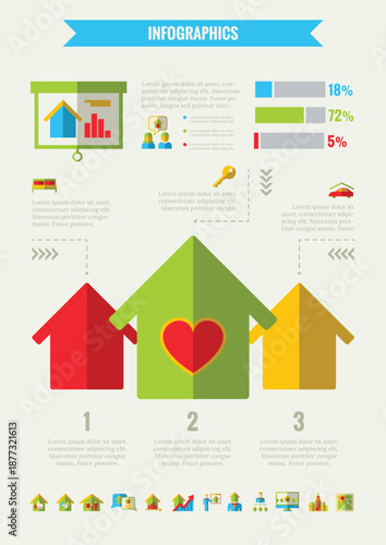 real estate infographic template vector customizable elements