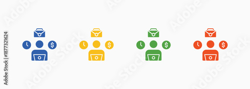 Freelancer Icon Set Color Multiple Style Collection Element For Design