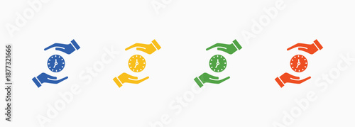 Time Management Icon Set Color Multiple Style Collection Element For Design