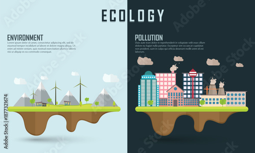 save ecological infographic layout or lemplate with illustration of urban city showing
