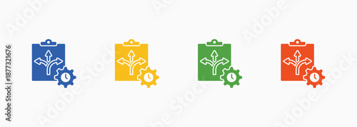 Flexibility Program Icon Set Color Multiple Style Collection Element For Design