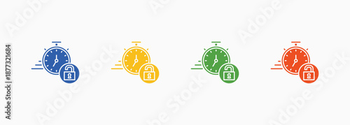 Flexitime Icon Set Color Multiple Style Collection Element For Design