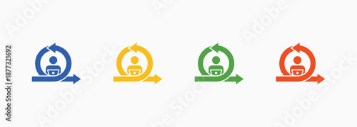 Agile Workforce Icon Set Color Multiple Style Collection Element For Design