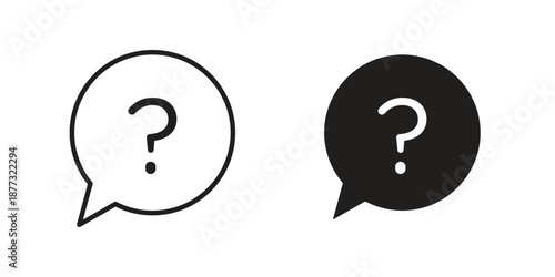 Comment question icons on white background - editable stroke vector illustration for web and mobile