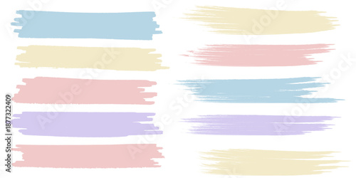 Big set of colorful washi tapes isolated on white. Washi tapes collection in vector. Pieces of decorative tape for scrapbooks. Torn paper