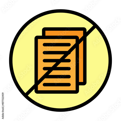 No Copy Vector Filled Icon Design