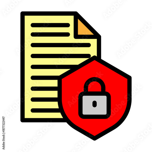 Protected File Vector Filled Icon Design