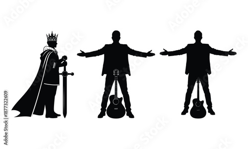 King and guitarist silhouettes