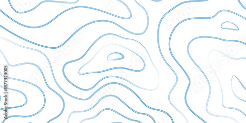 Abstract blue contour lines on a white background, resembling a topographic map or fluid organic pattern.