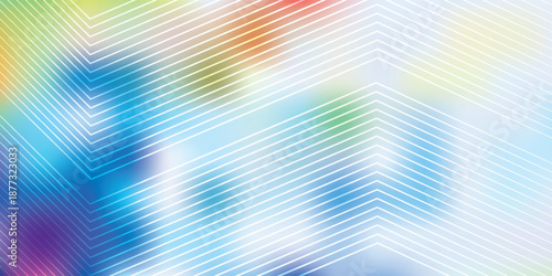 Abstract background with vibrant blended colors and white chevron line pattern creating a dynamic visual effect.
