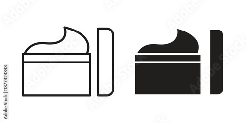 Cream icons on white background - editable stroke vector illustration for web and mobile