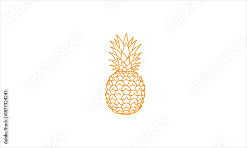 Set of fresh yellow corn cobs and ripe tropical pineapple fruit with green leaves isolated on a white background as a healthy organic food object