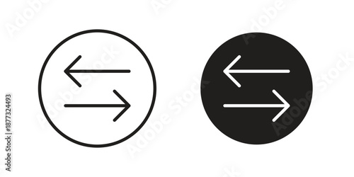 Exchange icons on white background - editable stroke vector illustration for web and mobile