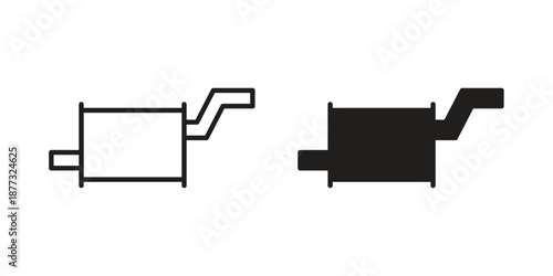 Exhaust pipe icons on white background - editable stroke vector illustration for web and mobile