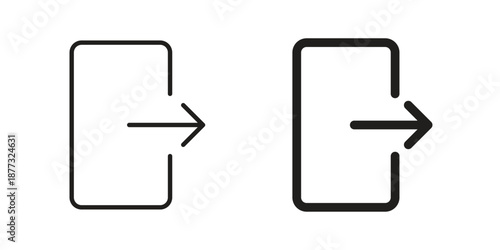 Exit icons on white background - editable stroke vector illustration for web and mobile