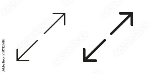 Expand icons on white background - editable stroke vector illustration for web and mobile