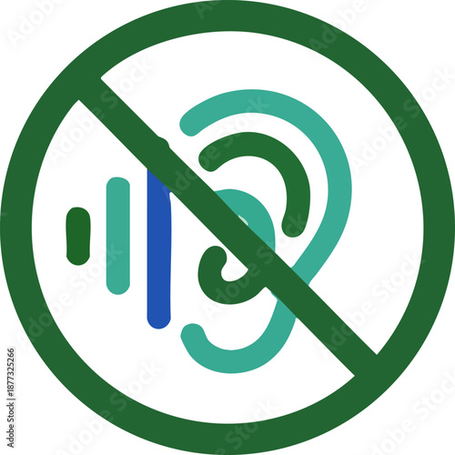 Mute icon for disabled audio or hearing impairment symbol