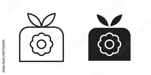 Furoshiki icons on white background - editable stroke vector illustration for web and mobile