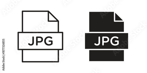 Gif icons on white background - editable stroke vector illustration for web and mobile