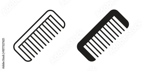 Hair brush icons on white background - editable stroke vector illustration for web and mobile