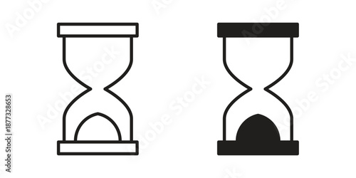 Hourglass end icons on white background - editable stroke vector illustration for web and mobile