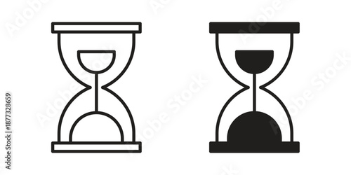Hourglass icons on white background - editable stroke vector illustration for web and mobile