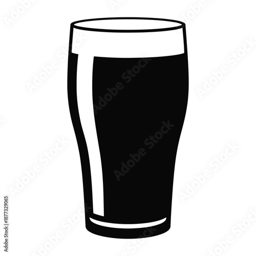 Pint glass of IPA Vector, Silhouette, Illustration