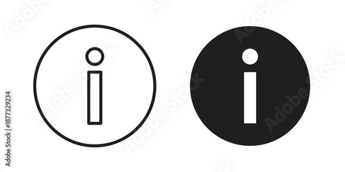 Info icons on white background - editable stroke vector illustration for web and mobile