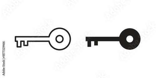 key icons on white background - editable stroke vector illustration for web and mobile