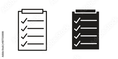 List check icons on white background - editable stroke vector illustration for web and mobile
