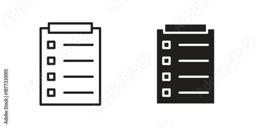 List icons on white background - editable stroke vector illustration for web and mobile
