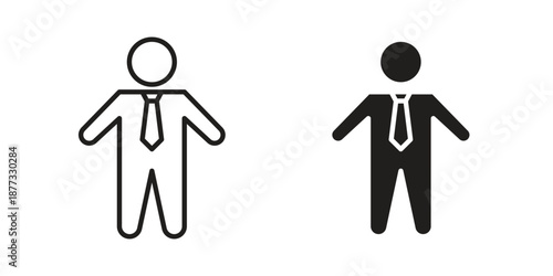 Man icons on white background - editable stroke vector illustration for web and mobile