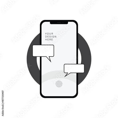 Realistic smartphone mockup. perspective mobile phone mockup with blank screen, Vector illustration