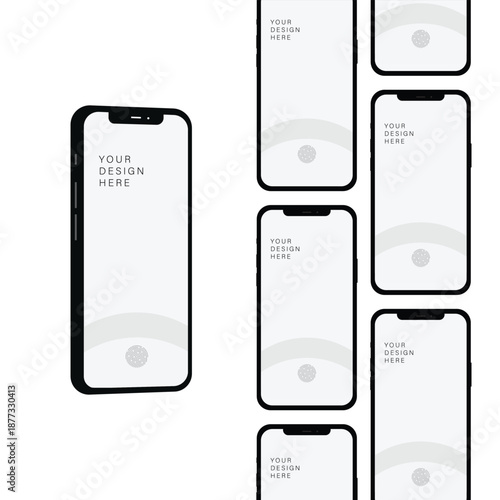 Realistic smartphone mockup. perspective mobile phone mockup with blank screen, Vector illustration