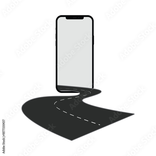Realistic smartphone mockup. perspective mobile phone mockup with blank screen, Vector illustration
